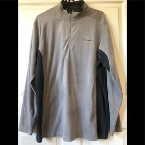 Columbia Grey Fleece Quarter Zip Mens Sz L